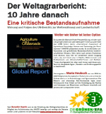 Broschüre: Zehn Jahre Weltagrarbericht Cover