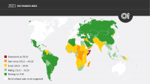 Welthunger-Index 2021 © Welthungerhilfe WHI Karte